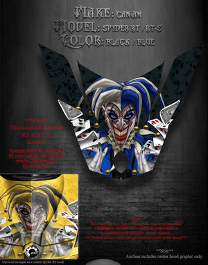 Graphics Kit For Can-Am Spyder Rt Rt-S  Decal Set "The Jesters Grin" Black & Blue Wrap - Darkside Studio Arts LLC.