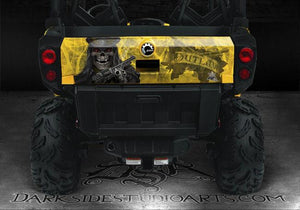 Graphics Kit For Can-Am Commander Tailgate   "The Outlaw" For Yellow Body Panels - Darkside Studio Arts LLC.