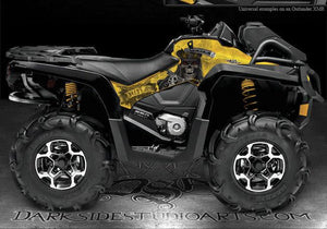 Graphics Kit For Can-Am Outlander 2012-2014 "The Outlaw" Partial Side Panel Red   Wrap - Darkside Studio Arts LLC.