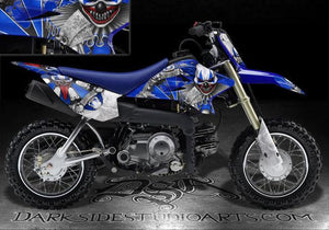 Graphics Kit For Yamaha Ttr50 1996-2020  Set "The Freak Show" Designed For Blue Plastics - Darkside Studio Arts LLC.