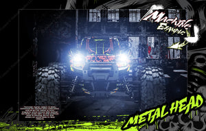 'Metal Head' Graphics Wrap Decals Fits Traxxas X-Maxx Proline Ford Raptor, Chevy Silverado, Brute Bash & Stock Body - Darkside Studio Arts LLC.