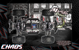 'Chaos' Graphics Wrap Fits Traxxas X-Maxx Proline Ford Raptor, Chevy Silverado, Brute Bash & Stock Body - Darkside Studio Arts LLC.