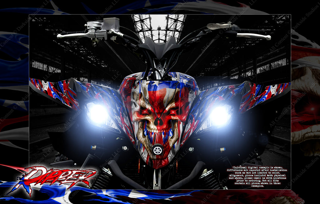 Graphics Kit For 'Ripper' High Coverage Wrap Decal Fits Yamaha Yfz450 Yfz450R Yfz450X | Darkside Studio Arts LLC.