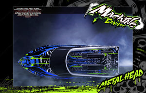 'Metal Head' Aftermarket Hop Up Graphics Wrap Skin Kit Fits Streamline Rc Thrasher V1 V2 Jet Boat - Darkside Studio Arts LLC.