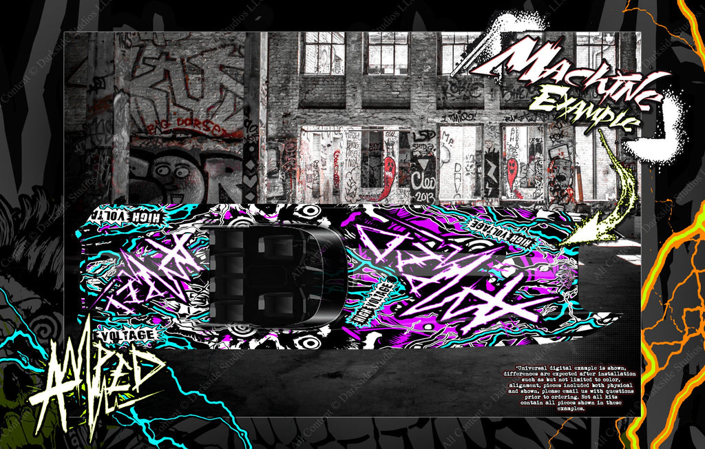 'Amped' Graphics Wrap Skin Decal Kit Fits Traxxas Spartan 5711X / 5764 | Darkside Studio Arts LLC.