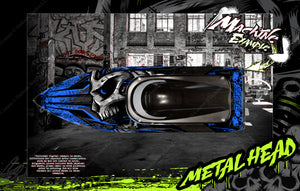 'Metal Head' Fits Pro Boat Sonicwake Impulse 32 Veles Partial Skin Wrap Hull Decal Graphics Kit - Darkside Studio Arts LLC.