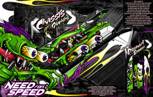 'Need For Speed' Exterior Lower Chassis Skin Skid Protection Wrap Graphics Fits Traxxas X-Maxx - Darkside Studio Arts LLC.