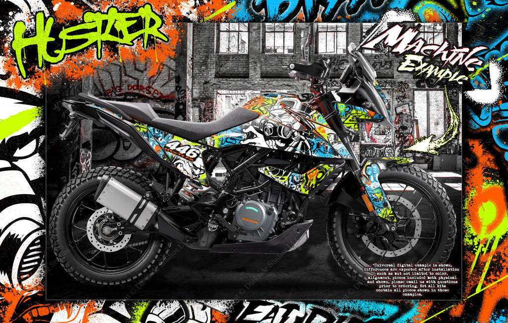'Hustler' Themed Graphics Wrap Skin Kit Fits Ktm 390 / 790 / 990 Adventure | Darkside Studio Arts LLC.