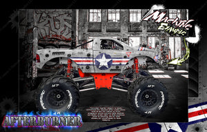 Primal Rc Raminator Monster Truck Wrap "Afterburner" Graphics Hop-Up Decal Kit - Darkside Studio Arts LLC.