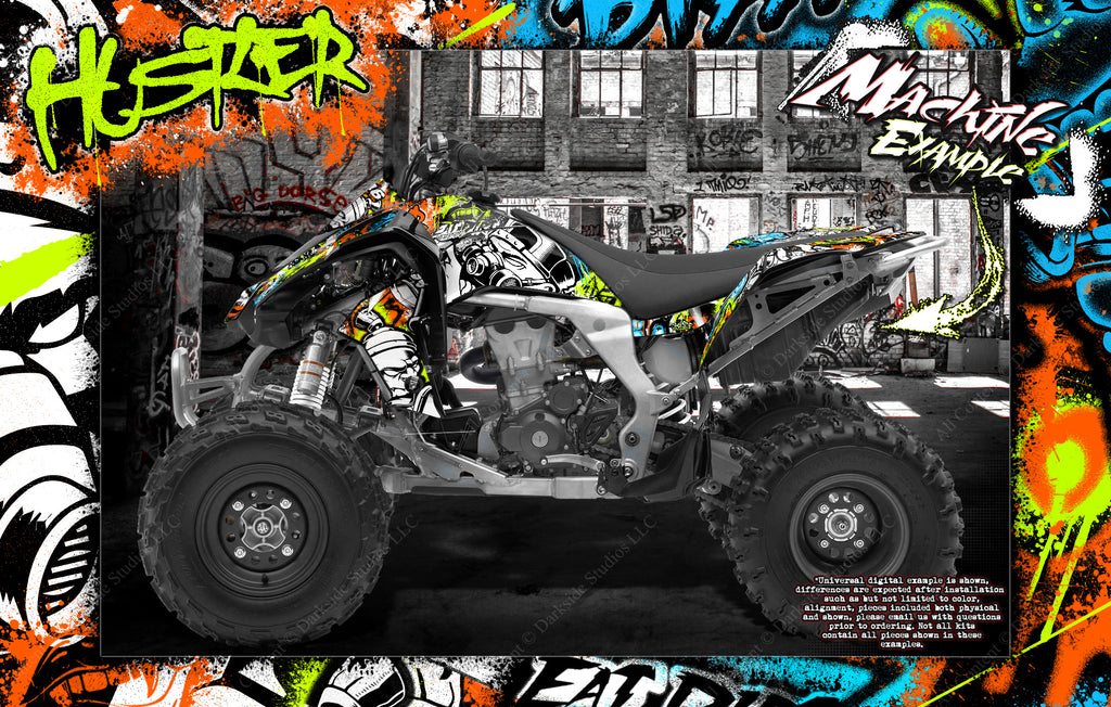 Graphics Kit For Kawasaki Kfx450R Wrap Decal 'Hustler' Fits Oem Plastics / Parts | Darkside Studio Arts LLC.