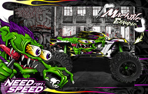 'Need For Speed' Graphics Wrap Fits Traxxas X-Maxx Proline Ford Raptor, Chevy Silverado, Brute Bash & Stock Body - Darkside Studio Arts LLC.