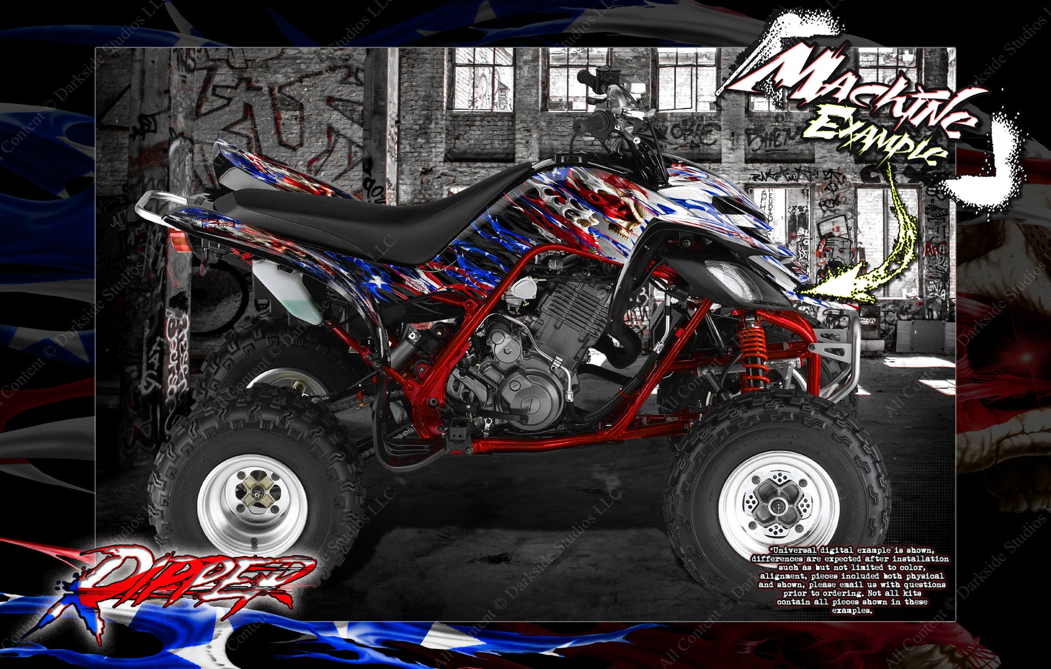 Yamaha 700 Raptor ATV Camo Graphic Kit Red