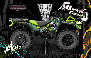 Graphics Kit For Can-Am Outlander Xmr Max Xt 'Amped'  Wrap Skin Decal  Full Coverage - Darkside Studio Arts LLC.