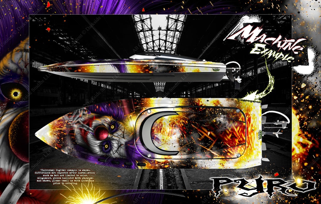 'Pyro' Themed Graphics Skin Wrap Fits Pro Boat Recoil 2 Veles Impulse 32 Shockwave Sonicwake 36" Zelos 36" (Miss Geico) | Darkside Studio Arts LLC.