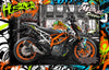 'Hustler' Themed Graphics Wrap Skin Kit Fits Ktm 2011-2022 Duke 125 200 390 690 790 | Darkside Studio Arts LLC.