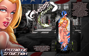 'Patriotic Seduction' Chassis Skin Fits Losi Monster Truck Xl Mtxl Skid Plate #  Los251041 - Darkside Studio Arts LLC.