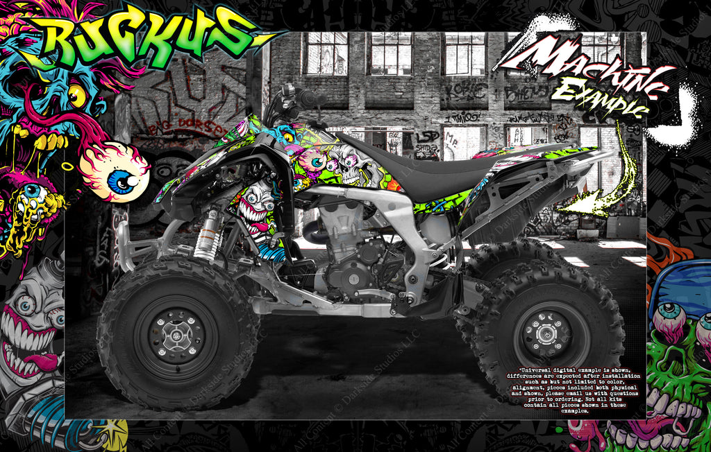 Graphics Kit For Kawasaki Kfx450R Wrap Decal 'Ruckus' Fits Oem Plastics / Parts | Darkside Studio Arts LLC.