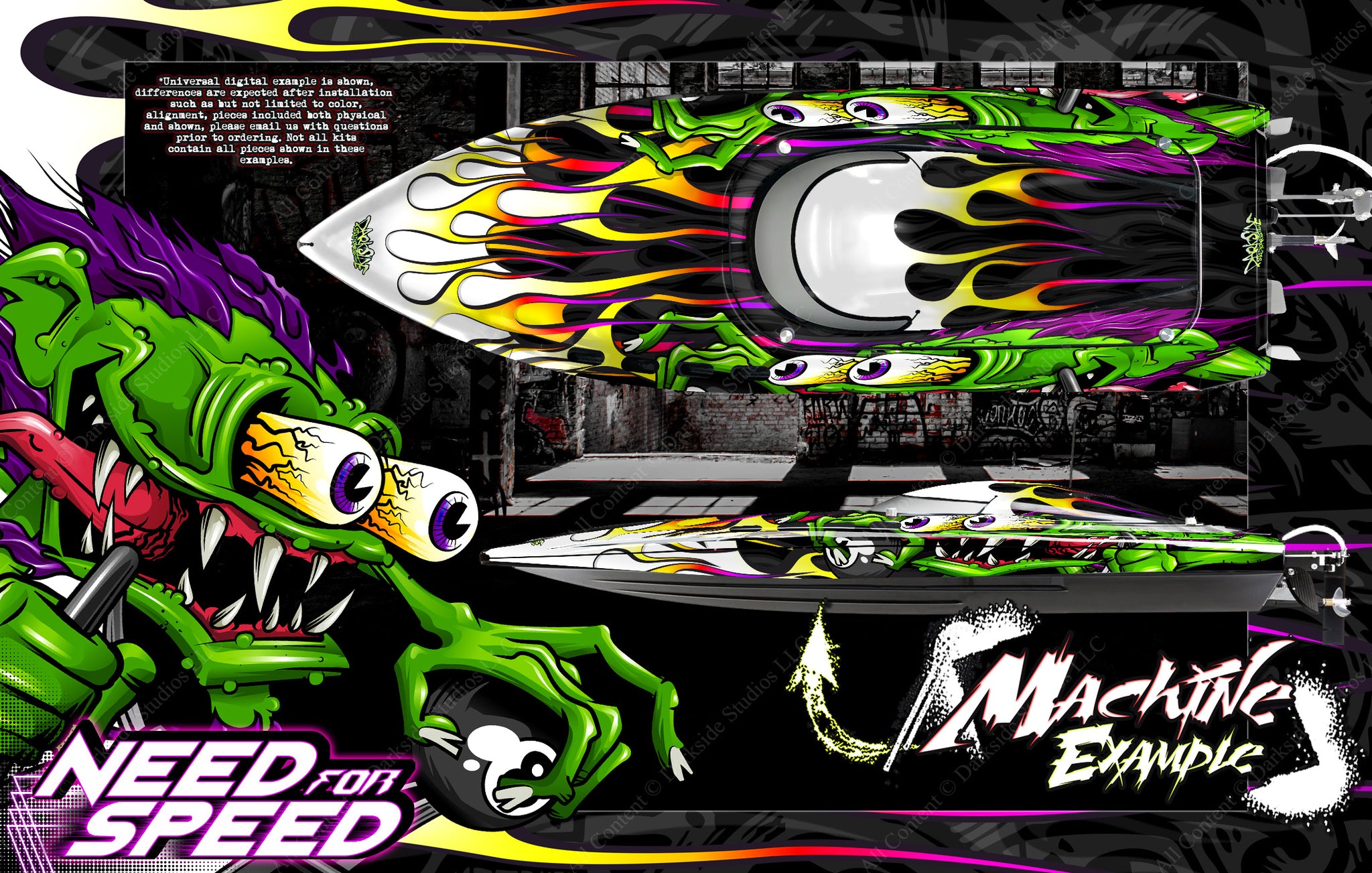 Need For Speed' Rat Fink Custom Graphics Skin Wrap Fits Pro Boat