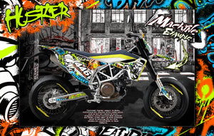Graphics Kit For Husqvarna 701 Supermoto / Enduro  Wrap 'Hustler' Decal - Darkside Studio Arts LLC.