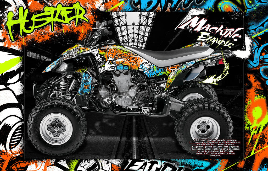 Graphics Kit For 'Hustler' Full Coverage Wrap Decal Fits Yamaha Yfz450 Yfz450R Yfz450X | Darkside Studio Arts LLC.