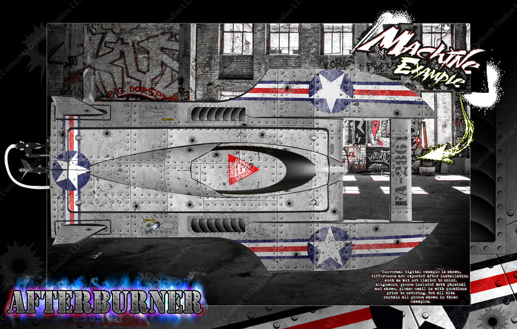 'Afterburner' Graphics Decal Skin Kit Fits Pro-Boat Prb08028V2 / Prb08028 Ul-19 30" Boat Hull | Darkside Studio Arts LLC.