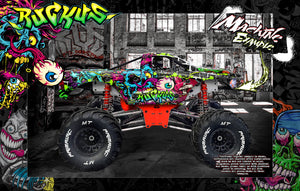 Primal Rc Raminator Monster Truck Wrap "Ruckus" Graphics Hop-Up Decal Kit - Darkside Studio Arts LLC.