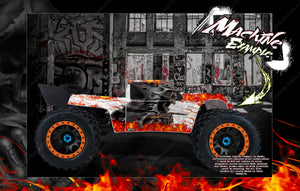 'Hell Ride' Graphics Wrap Decal Kit Fits Arrma Kraton 8S / 6S For Pro-Line Brute Bash Unbreakable Body - Darkside Studio Arts LLC.