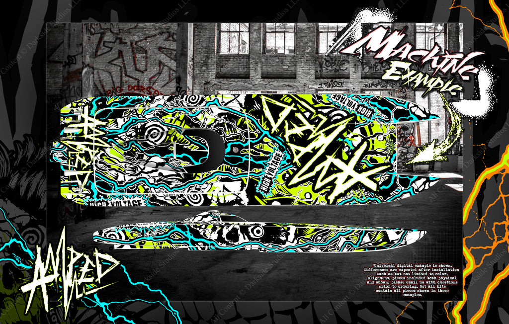 Boat Hull Custom Wrap Decal Graphics Kit 'Amped' For Tfl Hobby Zonda 1040Mm / Cheetah | Darkside Studio Arts LLC.