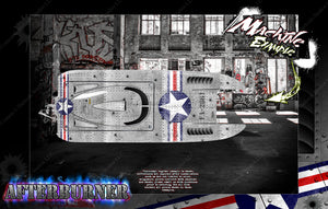 Boat Hull Wrap Decal Graphics Kit 'Afterburner' Fits Pro-Boat Blackjack 24" Or Blackjack 42" - Darkside Studio Arts LLC.