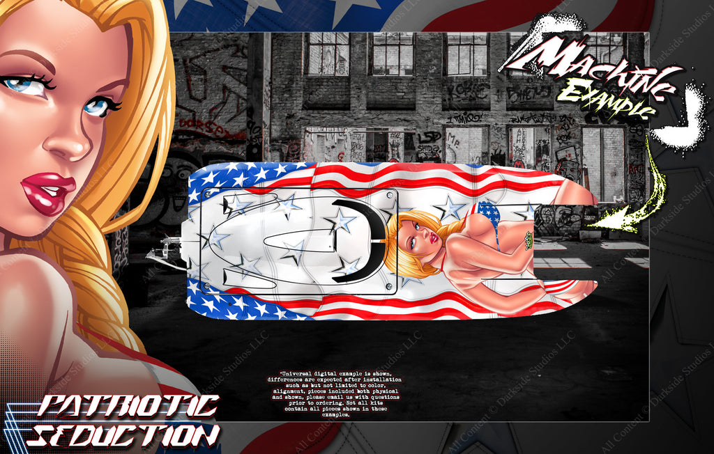 Boat Hull Wrap Decal Graphics Kit 'Patriotic Seduction' Fits Pro-Boat Blackjack 24" Or Blackjack 42" | Darkside Studio Arts LLC.