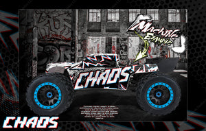 'Chaos' Graphics Wrap Decal Kit Fits Arrma Kraton 8S / 6S For Pro-Line Brute Bash Unbreakable Body - Darkside Studio Arts LLC.