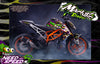 'Need For Speed' Themed Graphics Wrap Skin Kit Fits Ktm 2011-2022 Duke 125 200 390 690 790 | Darkside Studio Arts LLC.