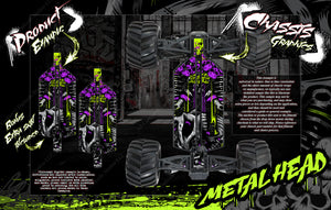 'Metal Head' Chassis Skin Decal Kit Fits Kyosho Mad Van Fazer Rage 2.0 Hop-Up Protection Fz02L Fz02S - Darkside Studio Arts LLC.