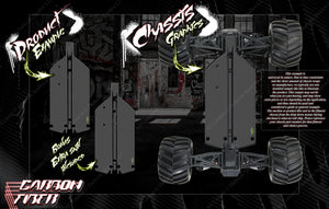 Printed 'Carbon Fiber' Chassis Skin Decal Kit Fits Kyosho Mad Van Fazer Rage 2.0 Hop-Up Protection Fz02L Fz02S - Darkside Studio Arts LLC.