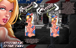 'Patriotic Seduction' Chassis Wrap Decal Skid Protection Fits Primal Rc Quicksilver Dragster Hop-Up Protection - Darkside Studio Arts LLC.