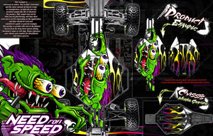 'Need For Speed' Aftermarket Hop-Up Graphics Decals Wrap Fits Traxxas Drag Slash 2Wd Lcg / 4Wd Chassis Parts Mudboss Racing - Darkside Studio Arts LLC.