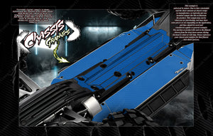 'Carbon Fiber' Printed Accessory Exterior Lower Chassis Skin Skid Protection Wrap Graphics Fits Traxxas X-Maxx 6S 8S - Darkside Studio Arts LLC.