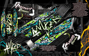 'Amped' Exterior Lower Chassis Skin Skid Protection Wrap Graphics Fits Tra7722 On Traxxas X-Maxx - Darkside Studio Arts LLC.