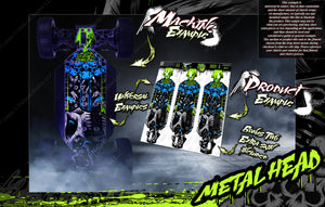 'Metal Head' Chassis Wrap Decal Kit Fits Losi 5Ive-B 5Ive-T 5Ive-T 2.0 Hop-Up Protection - Darkside Studio Arts LLC.