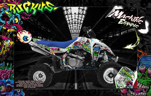 Graphics Kit For Suzuki Ltr450 Lt500 Quadzilla  Wrap 'Ruckus' With Custom Color Choice - Darkside Studio Arts LLC.