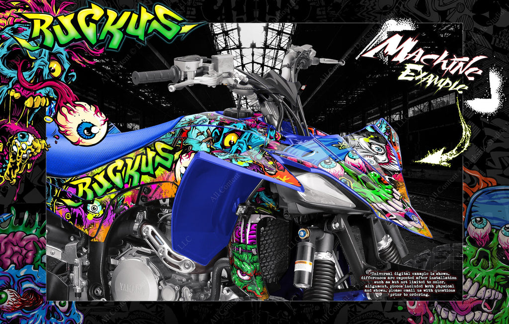Graphics Kit For 'Ruckus' Full Coverage Wrap Decal Fits Yamaha Yfz450 Yfz450R Yfz450X | Darkside Studio Arts LLC.