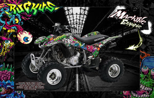 Graphics For Honda Trx90Ex Trx90 Quad Atv  Wrap 'Ruckus' Fits Oem Fenders And Parts - Darkside Studio Arts LLC.