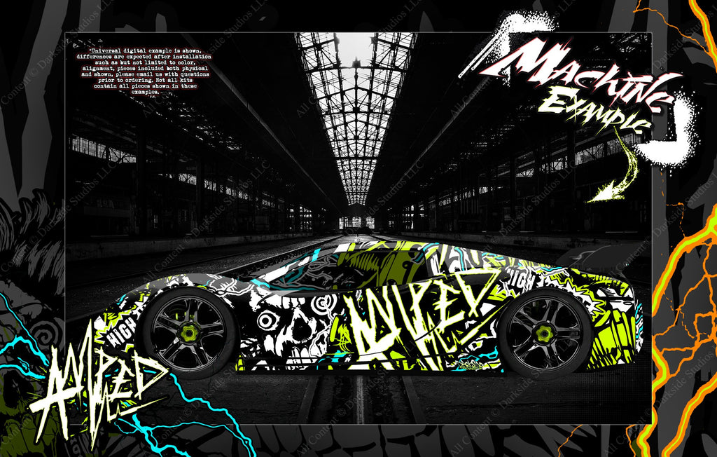 'Amped' Graphics Wrap Skin Fits Traxxas Xo-1 Supercar Lexan Body Tra6411 | Darkside Studio Arts LLC.