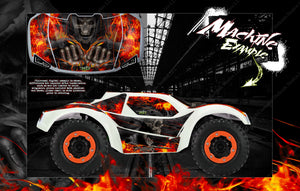 'Hell Ride' Themed Graphics Fit Pro-Line Brute Bash Body # 3498-15  On Traxxas Slash 4X4 - Darkside Studio Arts LLC.
