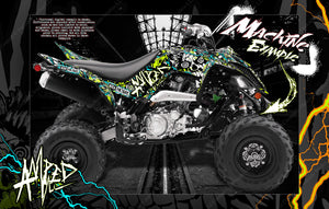 Graphics Kit For Yamaha Raptor 700 2006-2020  Wrap 'Amped' With Custom Color Choice - Darkside Studio Arts LLC.