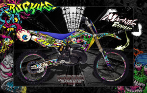 Graphics Kit For Husqvarna Motorcycle Wr Series 1993-2005  Wrap Decals 'Ruckus' Wr125 Wr250 - Darkside Studio Arts LLC.