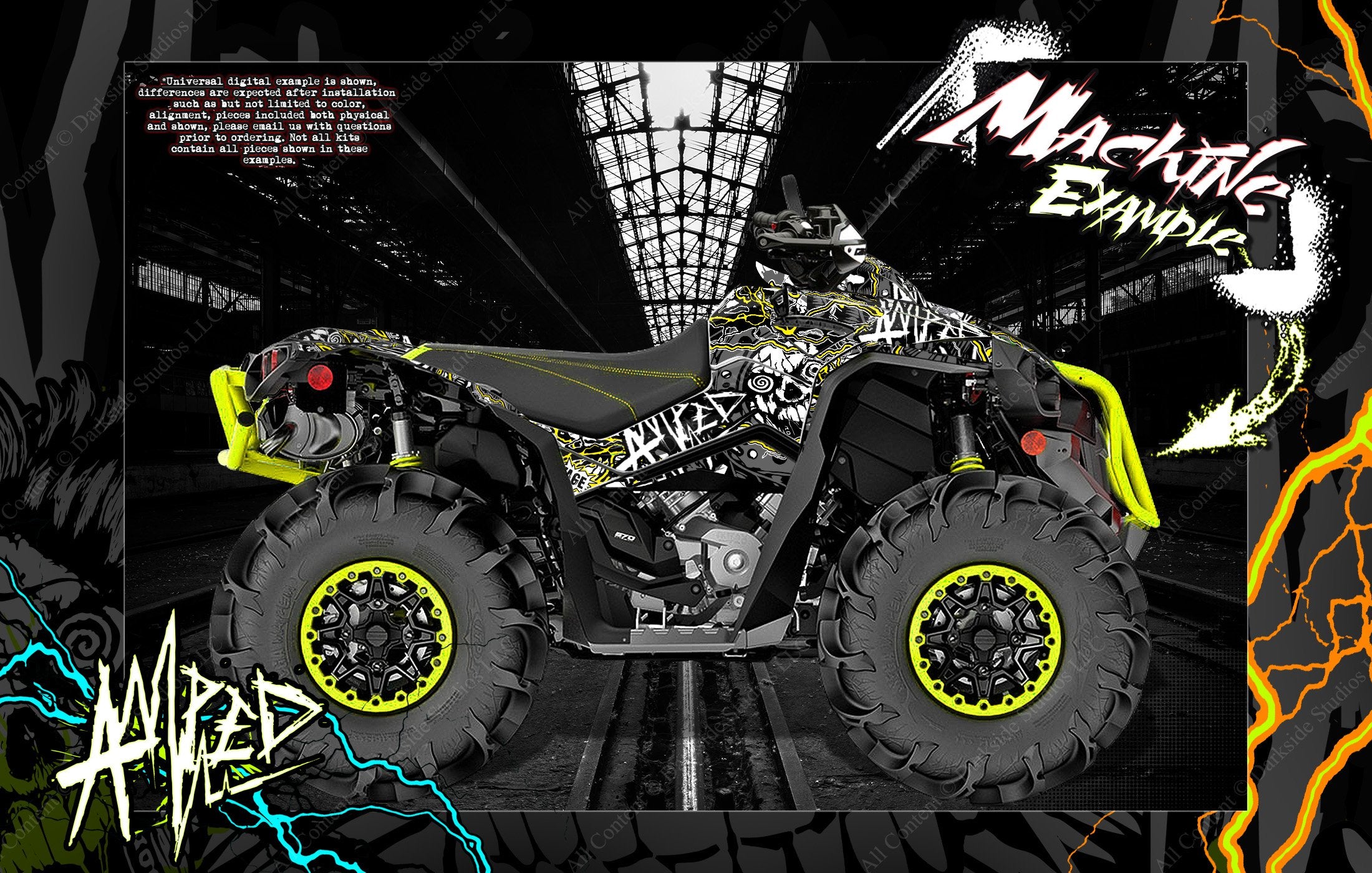 Graphics Kit For Can-Am Renegade 500 850 1000 Xmr "Amped" Wrap Decals Full Coverage Set