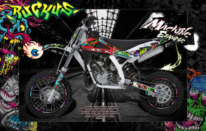 Graphics Kit For Husqvarna Cr50 Cr65 Tc50 Tc65 Tc85 Husky Boy  Decals 'Ruckus' - Darkside Studio Arts LLC.