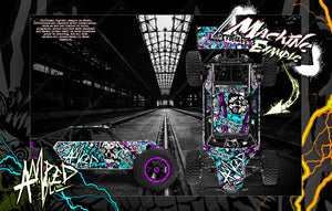 'Amped' Themed Graphics Wrap Hop Up Skin For Losi Desert Buggy Xl 2.0 / Xl-E / Xl-E 2.0 Fits Los250018 And Los350000 - Darkside Studio Arts LLC.