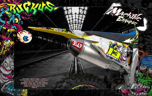 Graphics Kit For Suzuki Rmx125 Rmx250  Wrap Decal Skin Kit "Ruckus" - Darkside Studio Arts LLC.